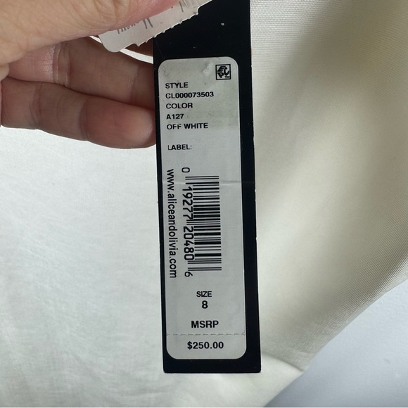 Alice + Olivia James Scoop Neck Body-Con Tank Dress Size 8 Off White NEW - Picture 10 of 12